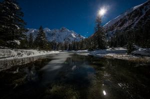 morskie oko, rybie stawki, mieguszowieckie, noc, fot adam brzoza,