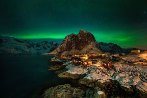 , norwegia, fot adam brzoza, zorza polarna, aurora, lofoty, hamnoy, reine,