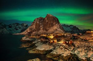 , norwegia, fot adam brzoza, zorza polarna, aurora, lofoty, hamnoy, reine,