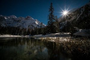 morskie oko, rybie stawki, mieguszowieckie, noc, fot adam brzoza,